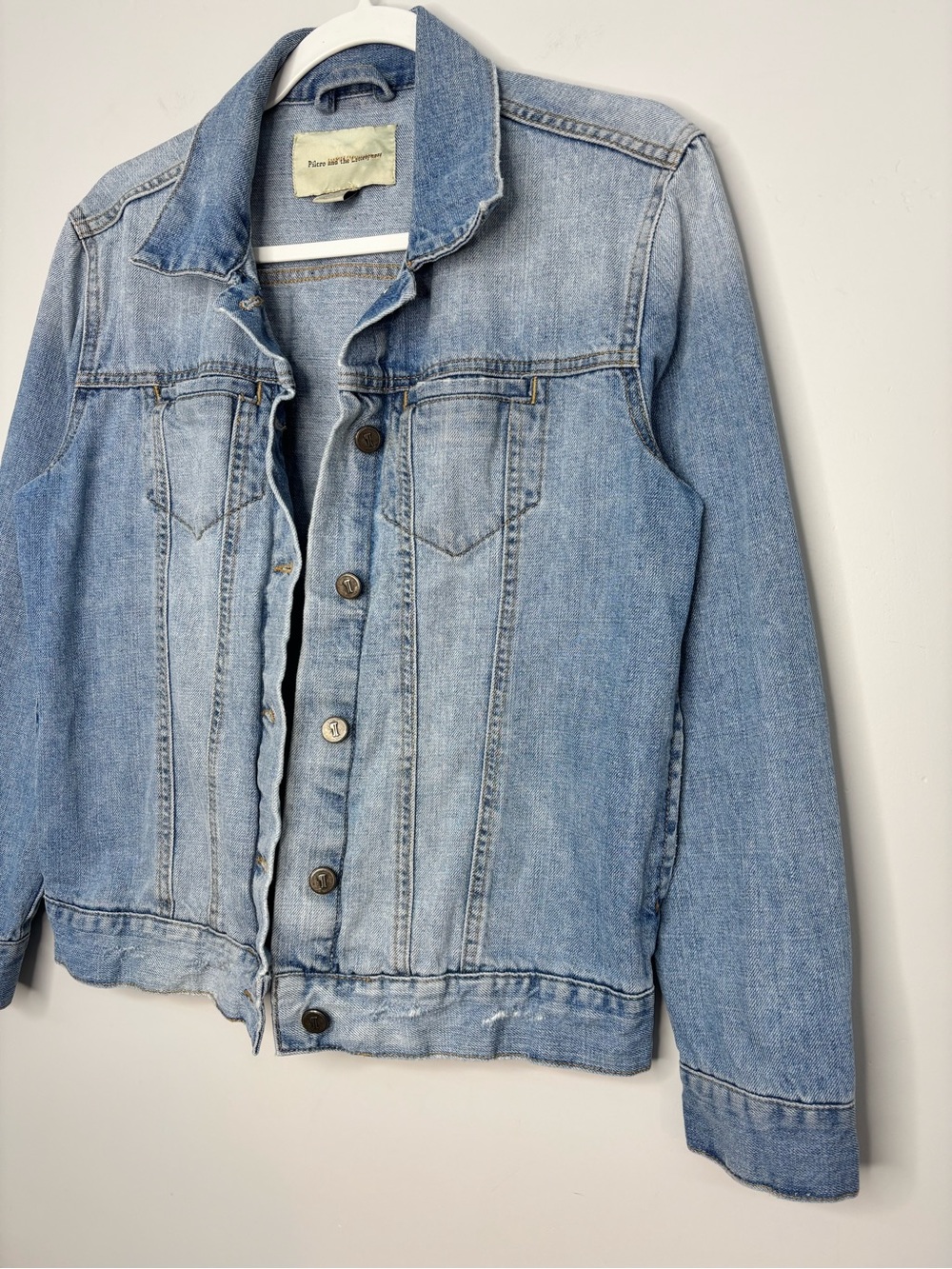 Pilcro and the Letterpress Anthropologie Light Wash Denim Jean Jacket Small - Picture 2 of 12